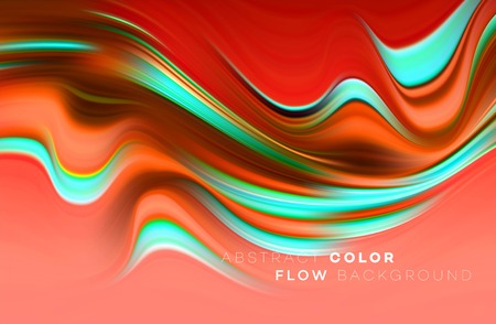 Modern colorful flow poster. Wave Liquid shape in black color background. Art design for your design project. Vector illustration EPS10のイラスト素材