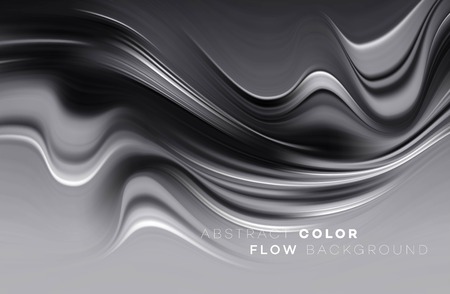 Modern colorful flow poster. Wave Liquid shape in black color background. Art design for your design project. Vector illustration EPS10のイラスト素材