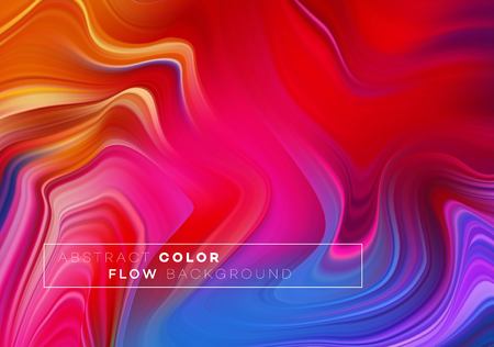 Modern colorful flow poster. Wave Liquid shape in black color background. Art design for your design project. Vector illustration EPS10のイラスト素材