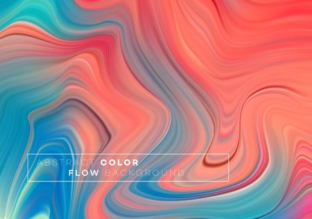 Modern colorful flow poster. Wave Liquid shape in black color background. Art design for your design project. Vector illustration EPS10のイラスト素材