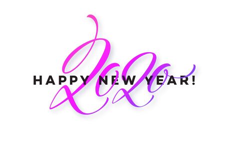 Happy New Year 2020. Lettering greeting inscription. Vector illustration EPS10のイラスト素材