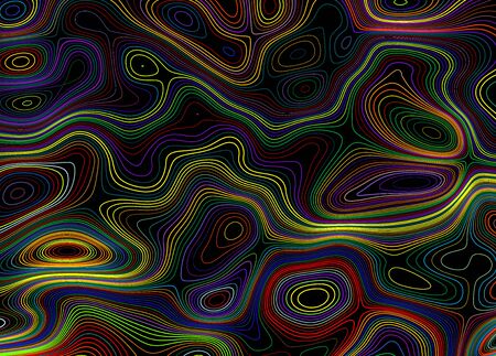 Modern poster with 80 s wave pattern. Abstract music pulse background. Trendy modern style. Rainbow color. Trendy gradient line style vector illustration. EPS10のイラスト素材