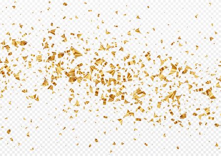 Gold foil confetti isolated on a transparent white background. Festive background. Vector illustration EPS10のイラスト素材