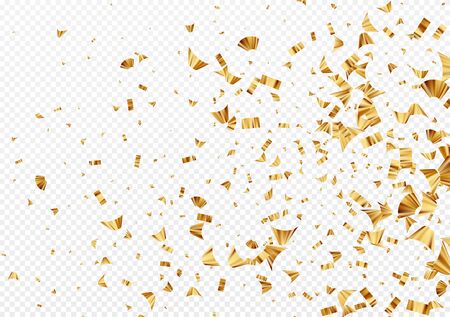 Gold foil confetti isolated on a transparent white background. Festive background. Vector illustration EPS10のイラスト素材