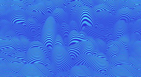 Curve 3d line waves pattern. Abstract background, blue colored rhythmic waves. Vector illustrationのイラスト素材