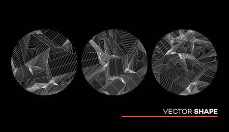 Sphere with grid lines. Global digital connections. Wireframe Abstract 3d grid design. Molecular grid. Futuristic connection structureのイラスト素材