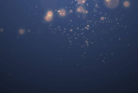 Glitter particles overlay effect. Blue Glittering star dust sparkling particles on transparent background. Vector illustrationのイラスト素材