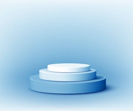 Round empty podium. Award ceremony concept. Stage backdrop. Vector illustrationのイラスト素材