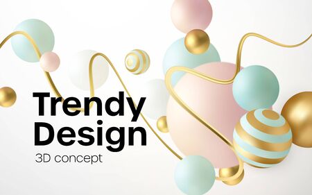 Abstract background with 3d geometric shapes. Modern cover design. Vector realistic illustration EPS10のイラスト素材