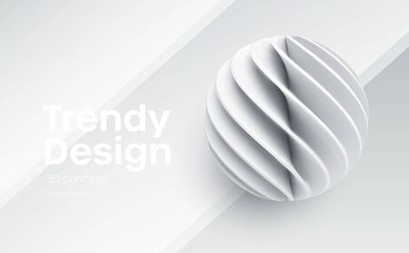 Paper cut 3d realistic layered sphere. Concept design element for presentations, web pages, posters and flyers. Vector illustrartionのイラスト素材