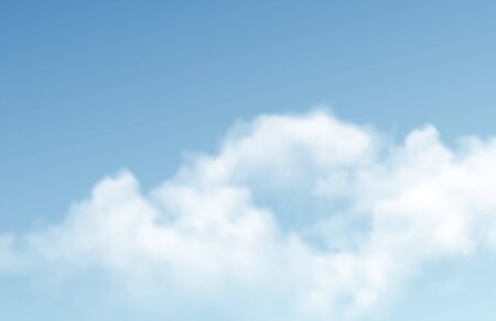 Transparent different clouds isolated on blue background. Real transparency effect. Vector illustration EPS10のイラスト素材