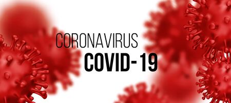 Coronavirus 2019-nCov novel coronavirus concept background. Realistic Vector illustrationのイラスト素材