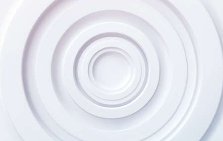 White volumetric concentric circles. Modern trending technical background for presentations, web...