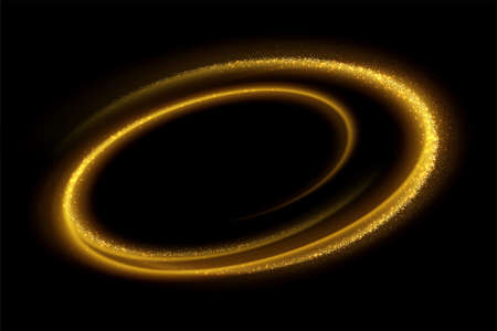 Gold wave flow and golden glitter on black background. Abstract shiny color gold wave luxury background. Luxury gold flow wallpaper. Vector illustrationのイラスト素材