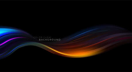Color flow background for cover design. Graphic color background. Colorful dynamic wave flow. Vector illustrationのイラスト素材