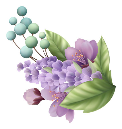 Easter Eggs Bird Wreath Spring Flowerのイラスト素材