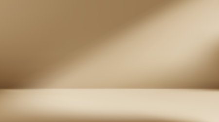Beige Aesthetic Minimalist Empty Photo Studio Room. Abstract Gradient Background 3d Blank Scene. Vector Illustrationのイラスト素材