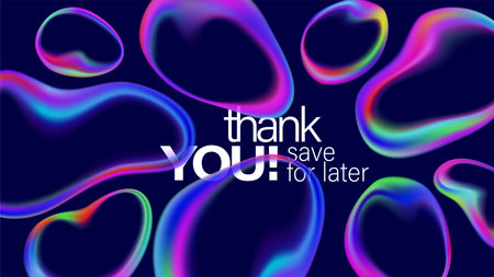 Rainbow holographic drops with iridescent fluid textures. Transparent liquid glass spheres and...