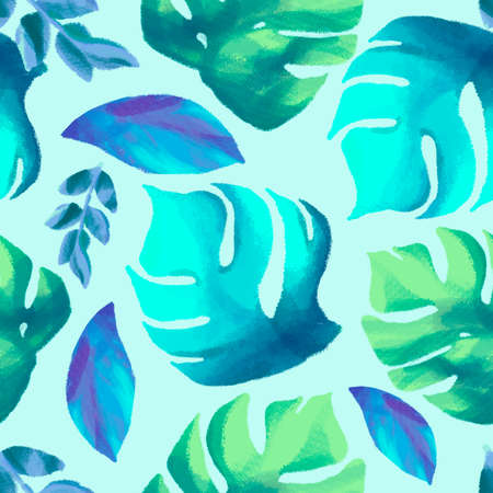 SEAMLESS BACKGROUND WITH FERRY LEAVESの写真素材