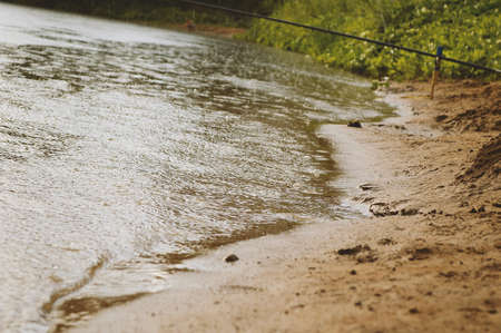 rain on the lakeの写真素材