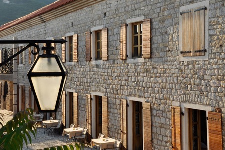 Budva, Montenegro - June 6, 2014: Old Fort in the evening lightのeditorial素材