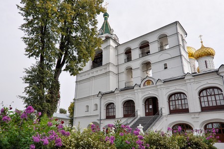 Bell tower, belfry in Ipatievsky monastery in Kostroma. Golden Ring, Russia.の写真素材