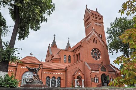 Catholic church of St. Simeon and St. Helena, also called the Red Churchの写真素材