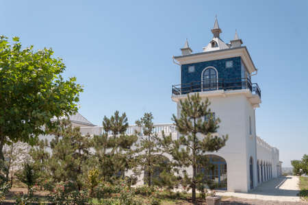Golubitskaya village, Krasnodar territory, Russia-July 12, 2020: winery Golubitskoe Estate is a winery, a view of the building on a summer day.のeditorial素材