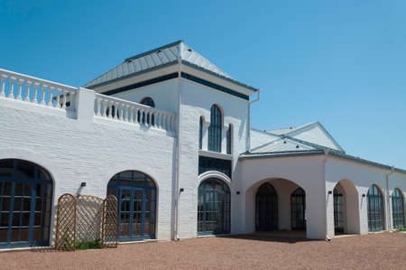 Golubitskaya village, Krasnodar territory, Russia-July 12, 2020: winery Golubitskoe Estate is a winery, a view of the building on a summer day.のeditorial素材