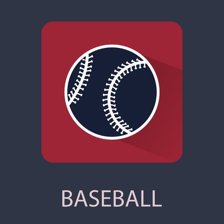 Baseball flat icon with long shadow.のイラスト素材