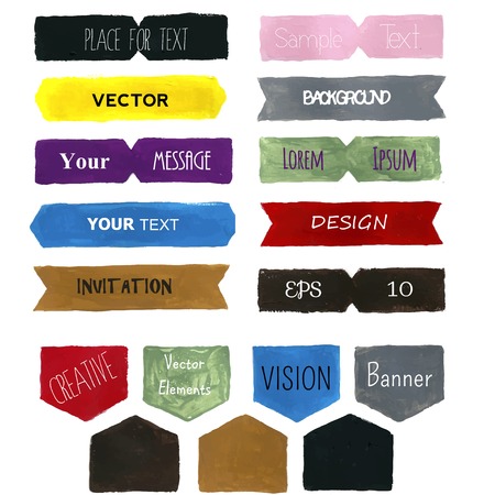 Hand drawn, colorful speech bubbles.のイラスト素材