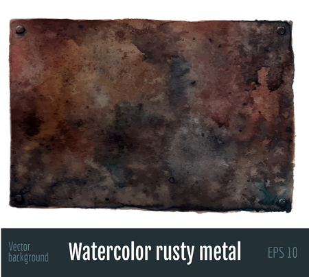 Watercolor rusty metal background.のイラスト素材