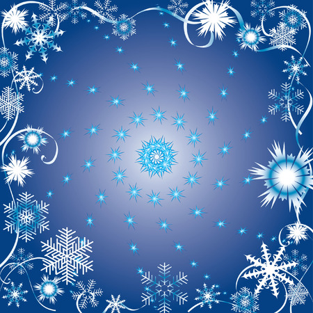  winter background the stars, ribbons and snowflakes. のイラスト素材