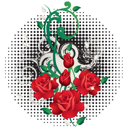 Abstract background with roses. のイラスト素材