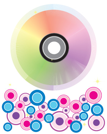 Vector drive and colored circles on a white background. のイラスト素材
