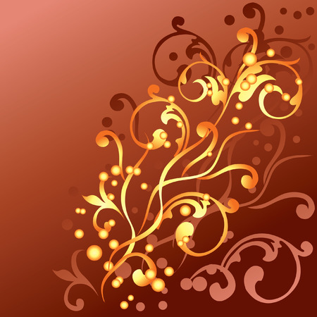 Background with golden ornaments. Vector のイラスト素材