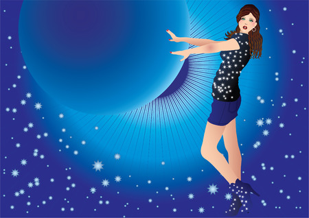 Abstract background with the girl.のイラスト素材