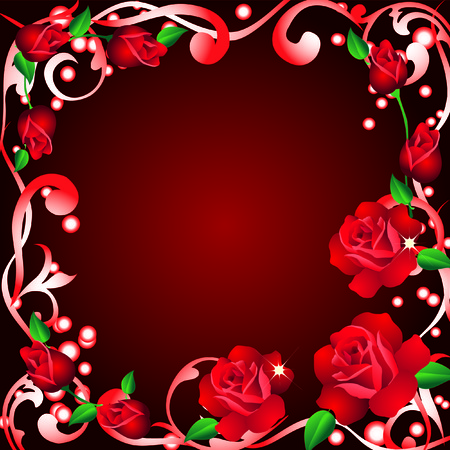 Frame with roses.のイラスト素材