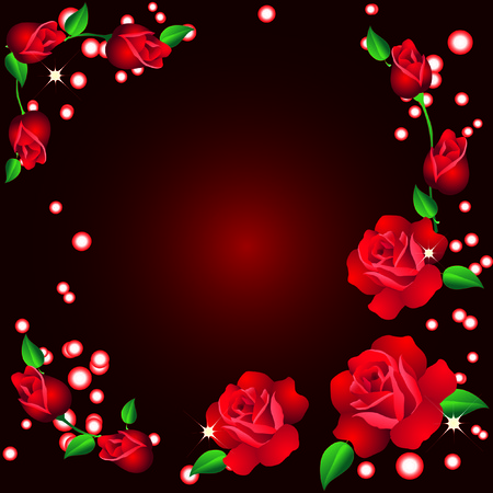 Frame with roses.のイラスト素材