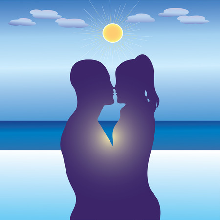 Love on the beach.のイラスト素材