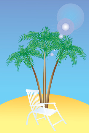 Beds and palm trees.のイラスト素材