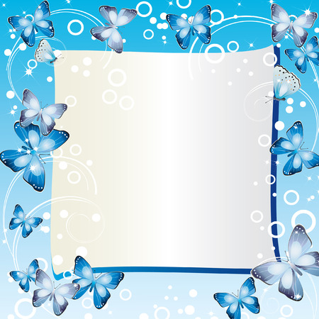 Frame with butterflies.のイラスト素材