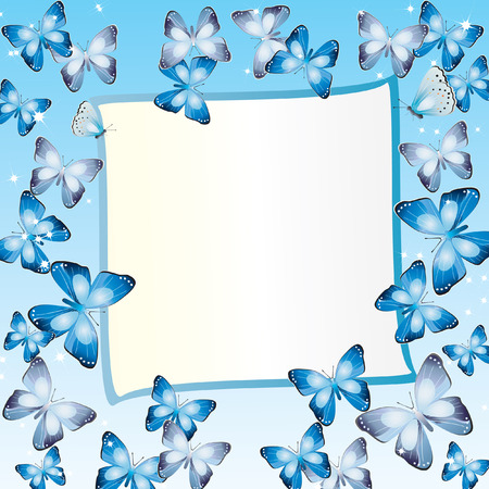 Frame with butterflies.のイラスト素材