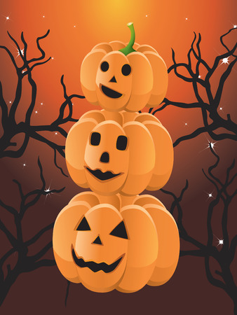 Three Halloween pumpkinのイラスト素材