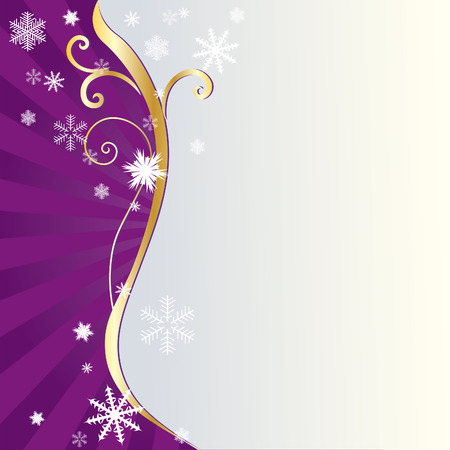 Abstract background with golden ornaments and snowflakes.のイラスト素材
