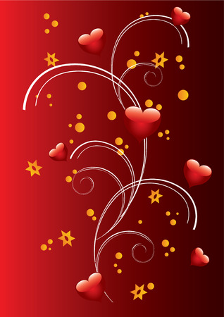 Background Valentine's Day with an ornament and red hearts.のイラスト素材