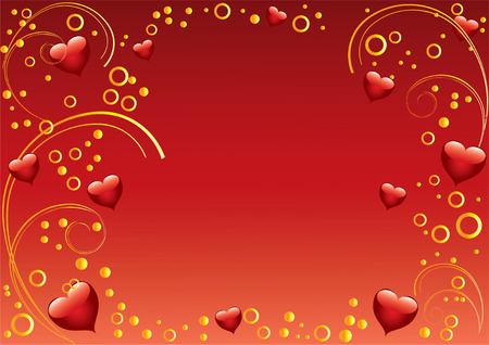 Background Valentine's Day with ornaments and heartsのイラスト素材