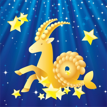Zodiac - Capricorn Zodiac Capricorn the background of stars and rays のイラスト素材