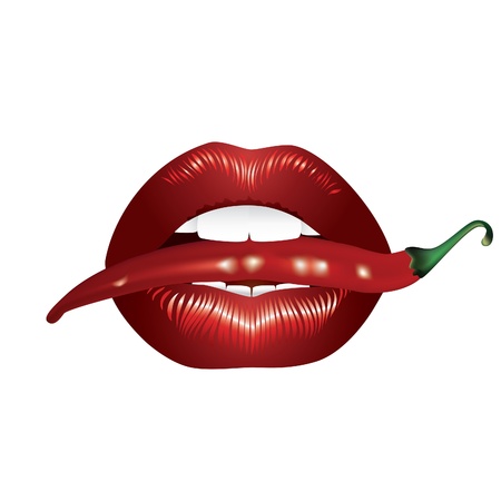  lips and chili pepperのイラスト素材