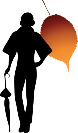 Silhouette of a  girlのイラスト素材